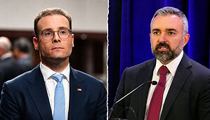 Links der CFTC-Chef Michael Selig, rechts der Generalstaatsanwalt New Mexicos Raúl Torrez.