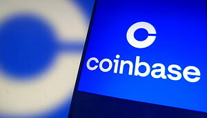 Das Coinbase-Logo auf einem Smartphone