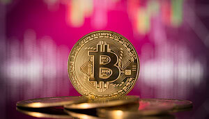 Eine Bitcoin-Münze