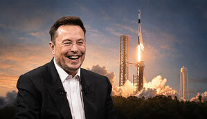 Elon Musk und eine SpaceX-Rakete