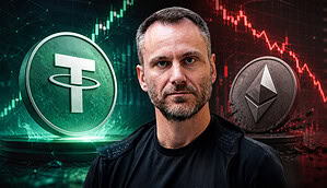 Paolo Ardoino vor USDT und ETH Coins