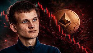 Vitalik und ein fallender Ethereum-Chart