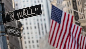 Die Wall Street in New York City.
