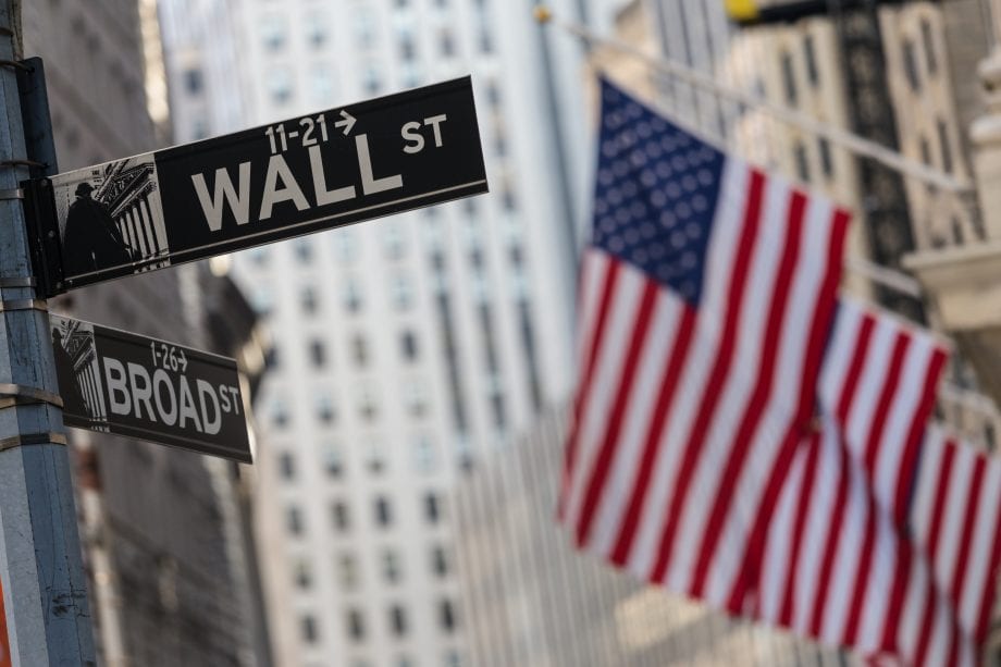 Die Wall Street in New York City.