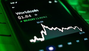 Worldcoin-Kursverlauf auf einem Smartphone