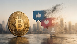 Bitcoin mit verpuffenden Social Media Likes und Herzen