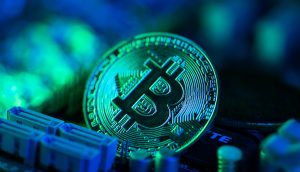 Eine Bitcoin-Münze