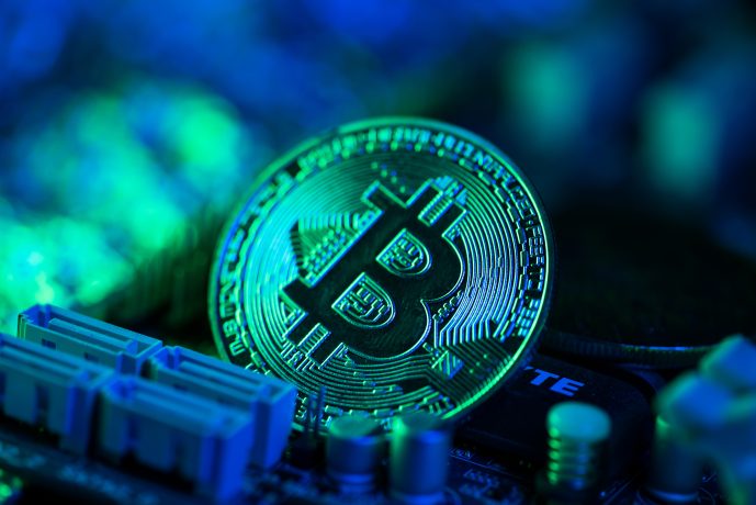 Eine Bitcoin-Münze