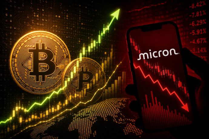 Bitcoin steigt, während Micron und Halbleiteraktien unter Druck geraten und der KI-Trade an Dynamik verliert.