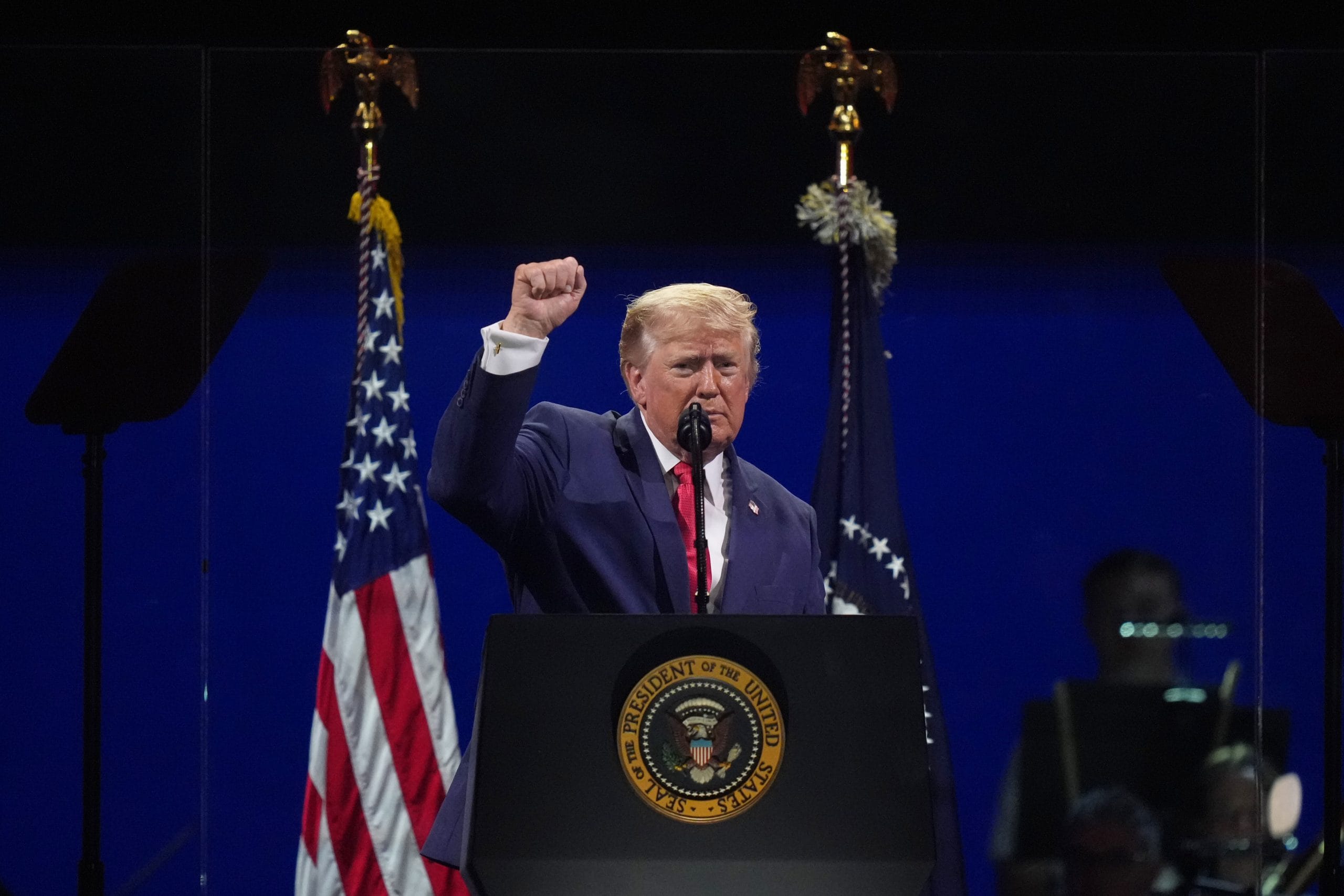 Das Bild zeigt Donald Trump