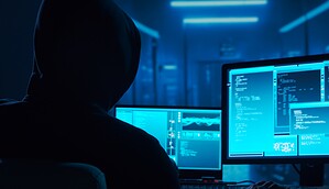 Das Bild zeigt einen Hacker