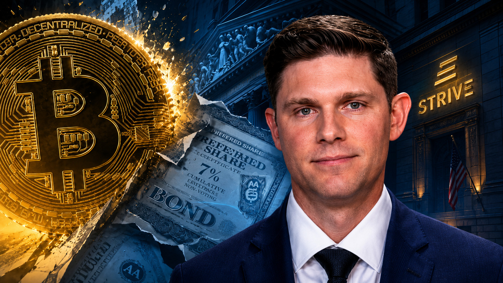 Jeff Walton vor Bitcoin-Hintergrund
