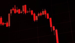 Rote Krypto-Charts