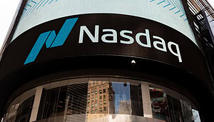 Das Logo der Tech-Börse Nasdaq.