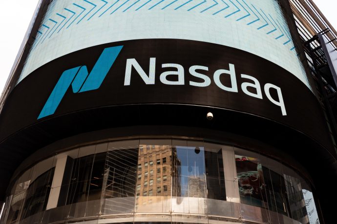 Das Logo der Tech-Börse Nasdaq.