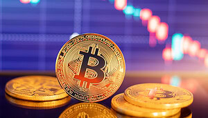 Eine Bitcoin-Münze