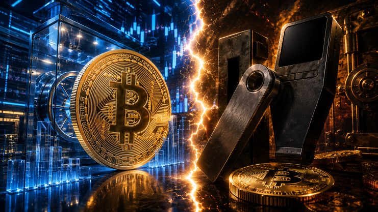 Bitcoin im ETP versus Self Custody I Symbolische Darstellung