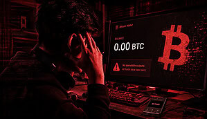 Bitcoiner vor entleerter Wallet