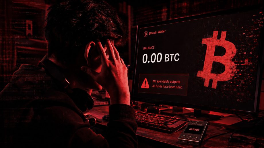 Bitcoiner vor entleerter Wallet