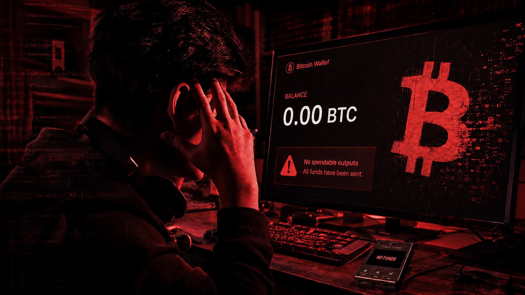 Bitcoiner vor entleerter Wallet