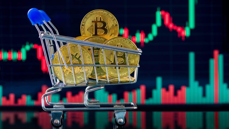 Bitcoin im Einkaufswagen