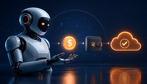Roboter tätigt Krypto-Zahlung