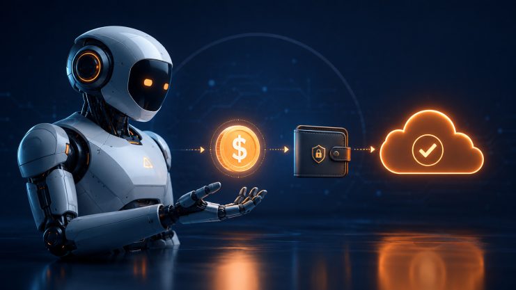 Roboter tätigt Krypto-Zahlung