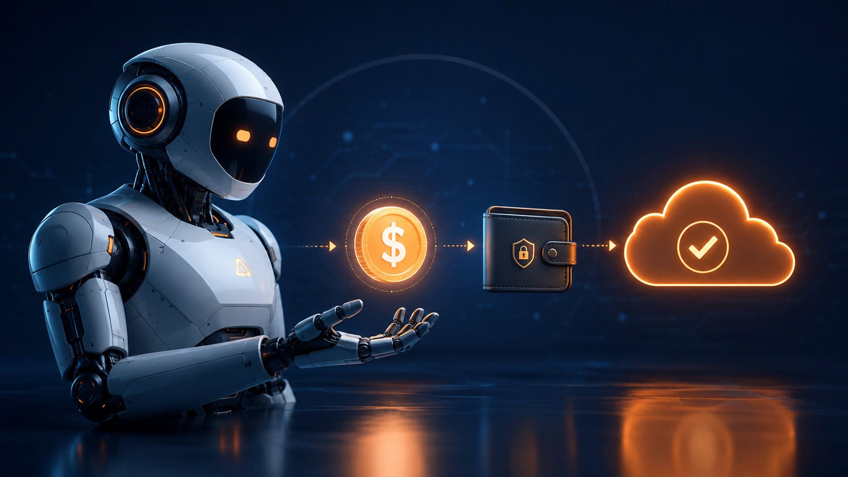 Roboter tätigt Krypto-Zahlung