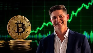 Jeff Walton vor Bitcoin-Hintergrund