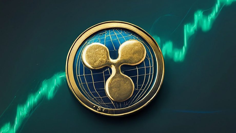 Eine XRP-Münze vor einem Chart als Hintergrund