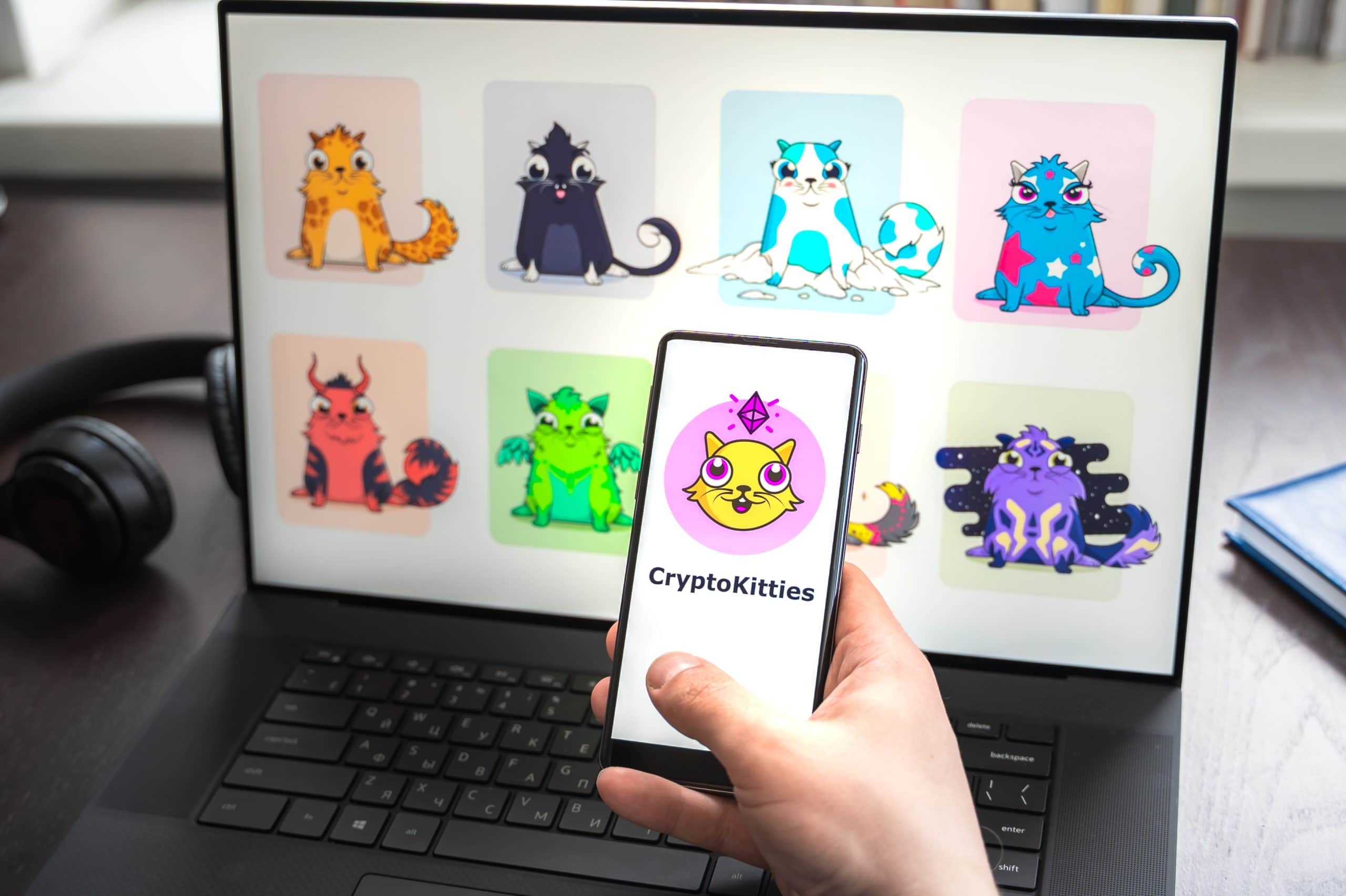 Virtuell gezüchtete Katzen im Spiel CryptoKitties
