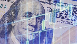 Das Bild zeigt eine US-Dollar-Note und soll einen Stablecoin zeigen.