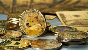 Eine Dogecoin-Münze