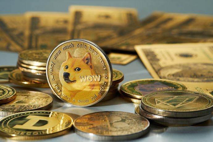 Eine Dogecoin-Münze