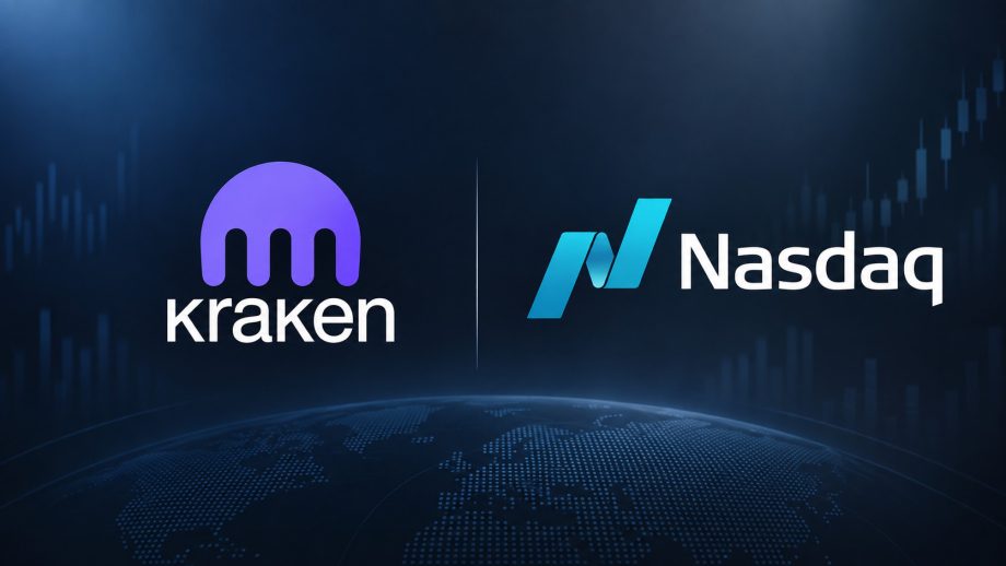Das Bild zeigt das Kraken- und Nasdaq-Logo