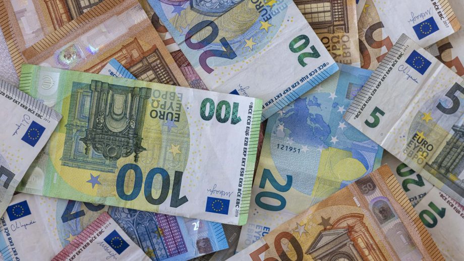 Das Bild zeigt Euroscheine