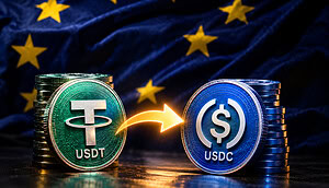 USDT zu USDC unter EU-Flagge