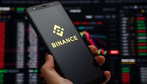 Binance-Logo auf Smartphone