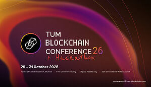 Das Bild zeigt die Infos zur TUM Blockchain 2026.