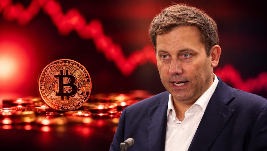 Eine Bitcoin-Münze und Lars Klingbeil